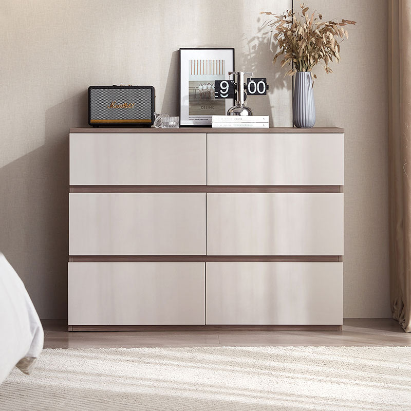 Taupe Finish 3/6 Drawer Storage Chest with Modern Pull Handles-5