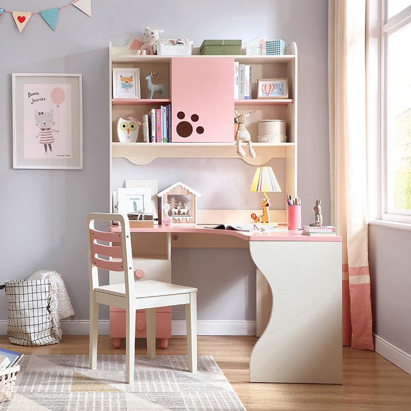 Whimsical Kitty Cat Bookcase and Pink Study Table for Kids-0