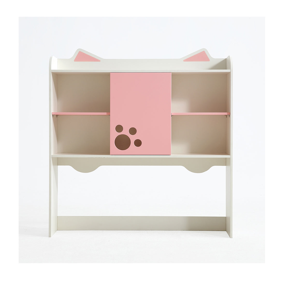 Whimsical Kitty Cat Bookcase and Pink Study Table for Kids-2