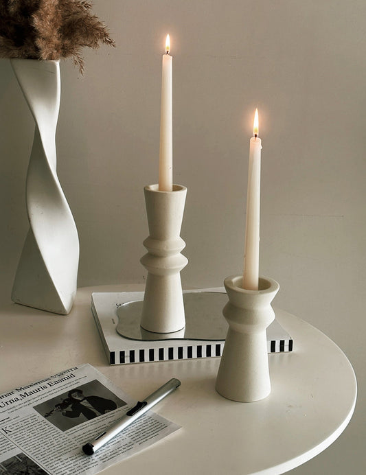Set of 3 Modern Ceramic Candle Holders for Home Decor