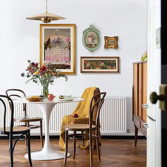 Retro Style French Vintage Wall Art Set of 4 Paintings Decor