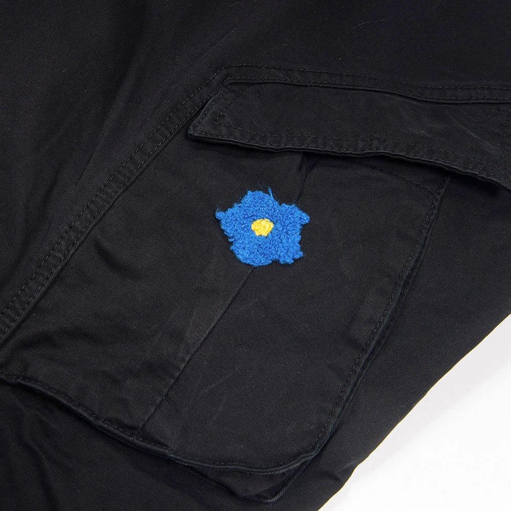 Flower Embroidered Design Work Pants by eprolo