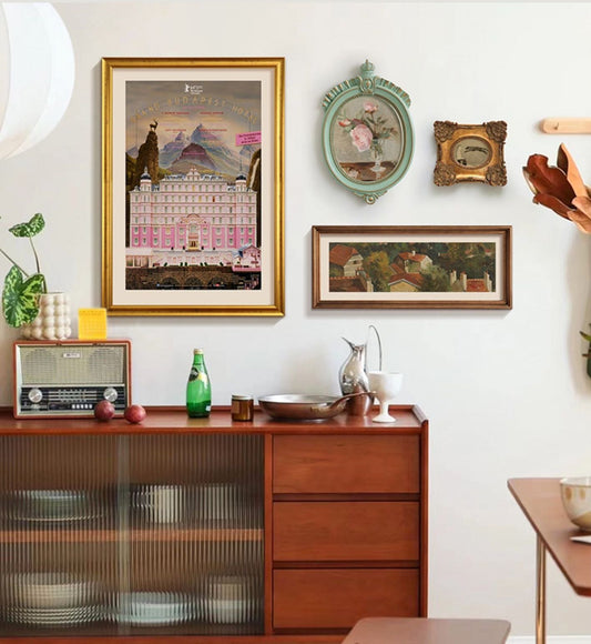 Retro Style French Vintage Wall Art Set of 4 Paintings Decor