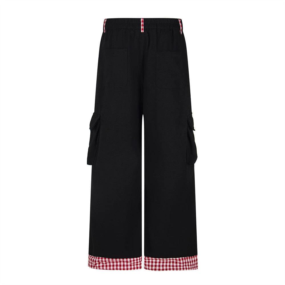 Star Cartoon Teddy Bear Embroidery Workwear Casual Pants by eprolo