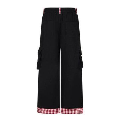 Star Cartoon Teddy Bear Embroidery Workwear Casual Pants by eprolo