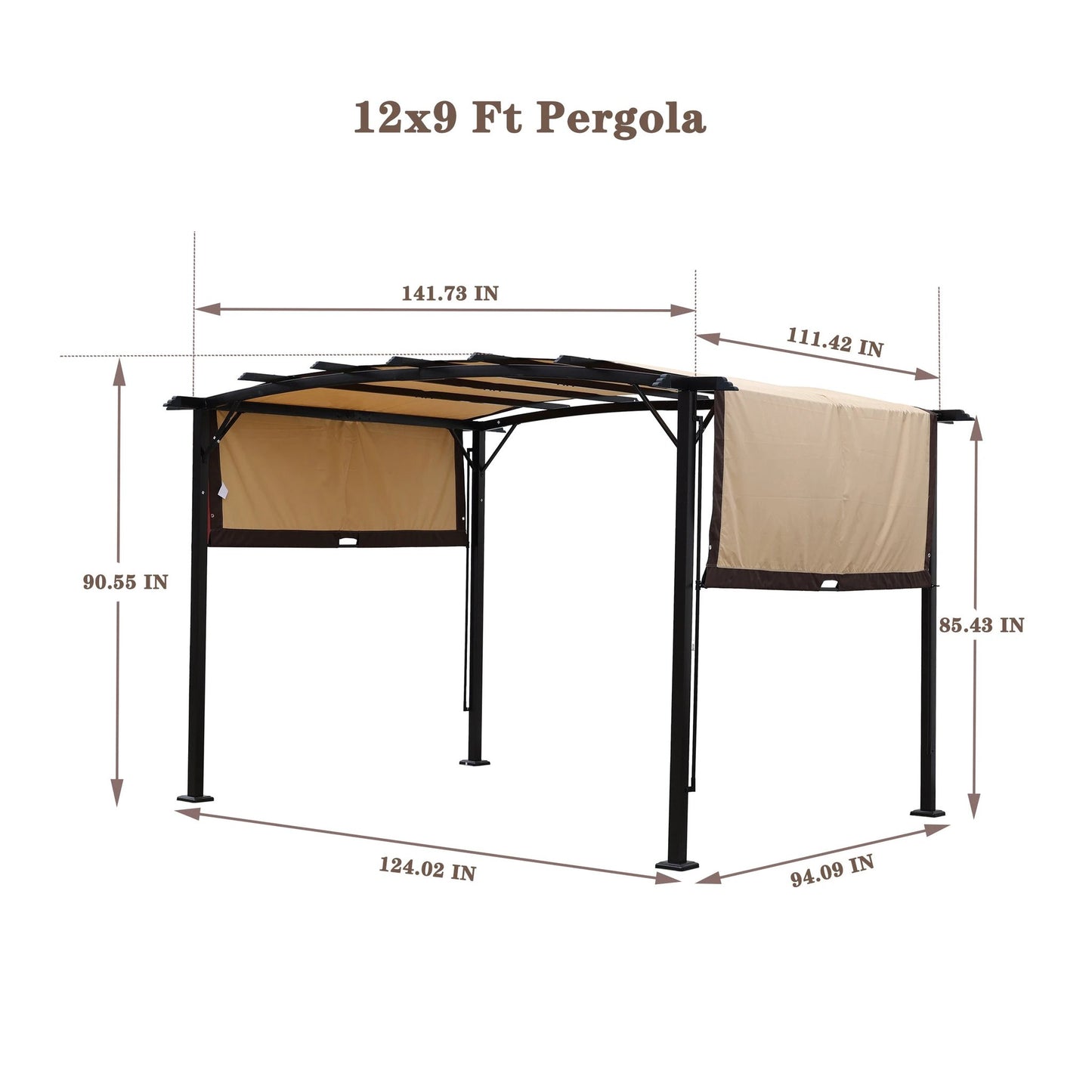 12 x 9 Ft Outdoor Pergola Patio Gazebo by eprolo