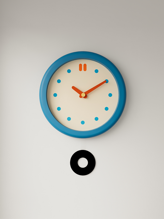 Vintage Round Blue Clock