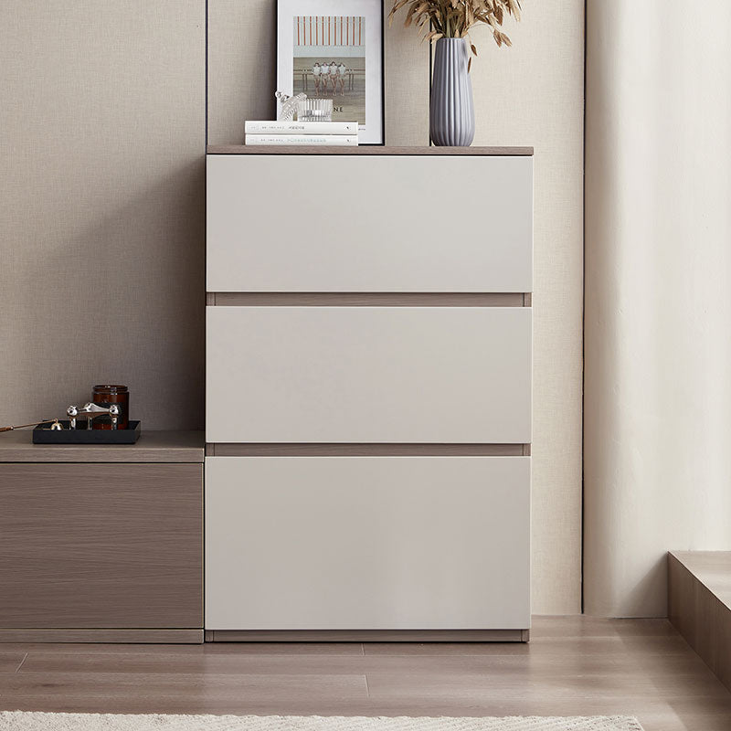 Taupe Finish 3/6 Drawer Storage Chest with Modern Pull Handles-0