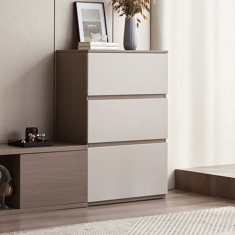 Taupe Finish 3/6 Drawer Storage Chest with Modern Pull Handles-4